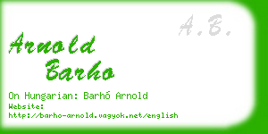 arnold barho business card